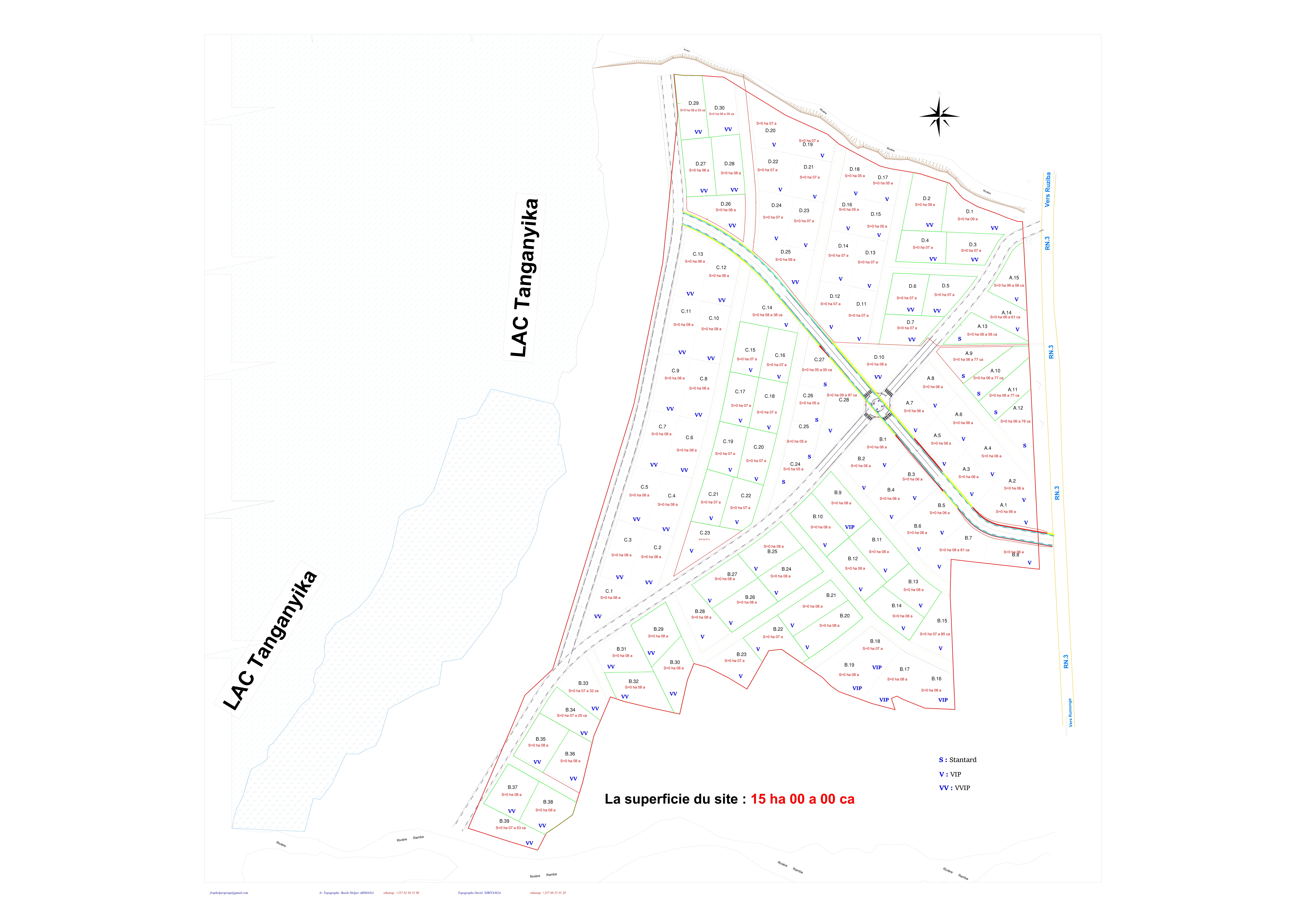 Blue Waters Estate Map - Carte de Blue Waters Estate